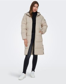 Resim Only Kapüşonlu Puffer Taş Kadın Kaban 15304786 001 