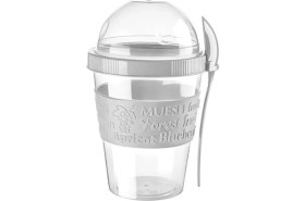 Resim AyrStore Take'n Go Hazneli Yoğurt Kabı 600 ml (Beyaz) 