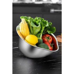 Resim 304 Çelik Mutfak Sebze Bakla Pirinç Yıkama Makarna Süzme Süzgeci MT113 