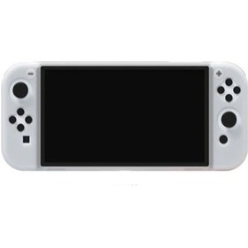 Resim Nintendo Switch Oled El Destekli Grip Tasarımlı Koruyucu Silikon Kılıf Beyaz 