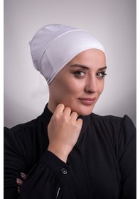 Resim Halven Krem Arkadan Bağlamalı Iç Bone Viskon Kumaş Kaymaz Silikonlu 3002 Krem 