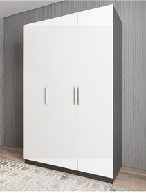 Resim Moma 3 Kapaklı Gizli Çekmeceli Gardırop Dolap FB - Ücretsiz Kurul 