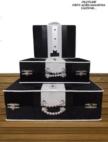 Resim Sonem Çeyiz Çeyiz Sandık Gelin Damat Çanta Bohça Kutusu 3lü 0567 