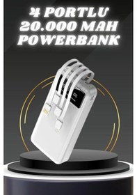 Resim Ceylan Adam Powerbank Şarj Cihazı 4 Çıkışlı 20.000 Mah Powerbank Kompakt Yüksek Kapasiteli Hızlı Şar Çok Renkli 