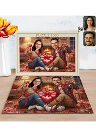 Resim Bk Gift Kişiye Özel Sevgili Karikatürlü 1000 Parça Profesyonel Puzzle-19, 1000 Puzzle, Sevgililer Günü Hediyesi, Sevgiliye Hediye Kobitmeyencom36189 B 