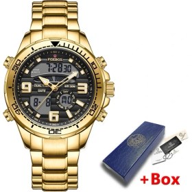 Resim Hanyang Gül Altın Siyah Lıge Lüks Orijinal Spor Kol Saati Erkekler Için Altın Kuvars Çelik Su Geçirmez Marka Dijital Saatler Relogio Masculino (Yurt Dışından) 