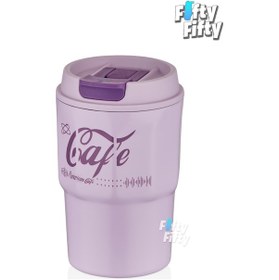 Resim Vagonlife 2'li Çelik Termos-kahve Bardağı Seti 750ml Çift Kullanım Termos//450ml Mug Kahve Bardağı Pembe - Mor 