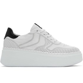 Resim Derimod Kadın Beyaz Bağcıklı Kalın Tabanlı Deri Sneaker 25SFD371418 