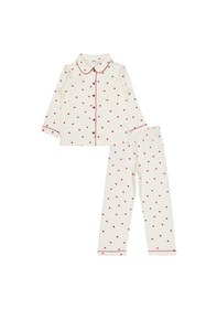 Resim Civil Girls Kız Çocuk Kalpli 10-13 Yaş Pijama Takımı - Ekru 
