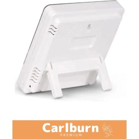 Resim Carlburn Özel Üretim Sıcak Nem Ölçer Pilli Oda Beyaz Dijital Termometre Nem Sıcaklık Ölçer Masa Saati Alarm 