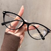 Resim 1 adet CrsD Kadınlar için Kedi Gözü Çerçeveli Gözlük, Vintage Paslanmaz Çelik Küçük Çerçeve, Minimalist Tam Çerçeveli Şeffaf PC Lens Gözlük, Çinko Alaşımlı Metal Menteşe, Elektrik Gerektirmez, Dekoratif Gözlük, Kedi Gözlükleri 