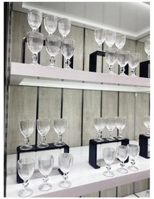 Resim 6 Lı Kristal Cam Kahve Yanı Su Bardağı Kadeh Kupa Bardak 