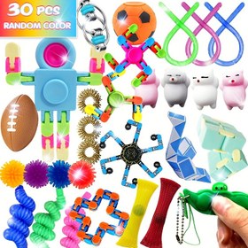 Resim 30 Adet Fidget Oyuncak Seti - Gençler İçin Karışık Plastik Duyusal Oyuncaklar, Parti Hediyeleri, Sınıf Ödülleri, Cadılar Bayramı & Noel Hediyeleri, Rastgele Renk, Toptan, Yetişkinler, Erkek Kız Gençler, Karnaval Hazinesi 