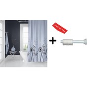 Resim Zethome Banyo Duş Perdesi 2200 120x200 Perde Borusu Askı Aparatı 90x130 Hediyeli 