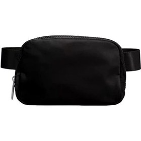 Resim Dofolink Siyah Nylon Su Geçirmez Bel Çantası - Spor Ve Rahat Giyim İçin 1l Kapasite, Telefon & Anahtar Taşıma, Hafif Ve El-ücretsiz Tasarım 19x12.7x5.5cm Çok Renkli 