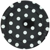 Resim Tabak Karton Puantiyeli Siyah 23 Cm (8 Adet) 