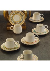 Resim Sandro Moreno 1453 Şal Yüzük Gold 12 Parça 6 Kişilik Kahve Fincan Takım 90 Ml Ar211728 