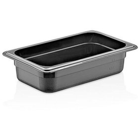 Resim GastroPlast GN 1/4-65 mm Gastronom Küvet, Polikarbon, Siyah 