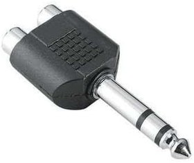 Resim 6.3 mm erkek 2 rca dişi jack amfi 2 rca jack çevirici 