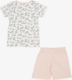 Resim Breeze Kız Bebek Şortlu Pijama Takımı Kedicik Desenli 9 Ay-3 Yaş, Beyaz-beyaz Beyaz 
