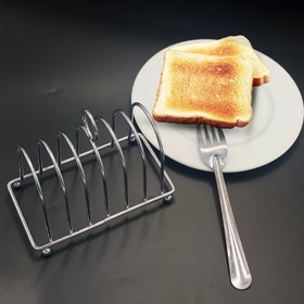 Resim 1 adet 6 Dilimli Tost Rafı - Paslanmaz Metal Ekmek Standı ile Parlatılmış Bitiş, Mutfak ve Kamp Kullanımı için Vintage İngiliz Tarzı, Tost, Waffle ve Bulaşık Depolama için Mükemmel, Mutfak Depolama Rafı | Vintage Tarzı Raf | Dayanıklı Metal Raf, Ekmek Depolama Rafı 