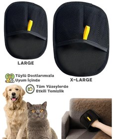 Resim Teknetstore Kedi Köpek Tüy Toplayıcı Yıkanabilir Statik Eldiven Koltuk Halı Elbise Tüy Temizleme Aparatı 2'li 
