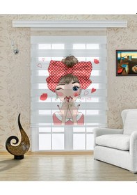 Resim Perdecizade Enxboy Öpücük Kız Dijital Baskılı Zebra Perde-cocuk Odası-stor Perde Pz-420 Renkli 