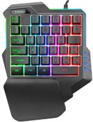 Resim Everest KB-R177 SALVO Siyah USB Led Işıklı Q 35 Tuşlu Multimedya Mini Gaming Oyu Everest