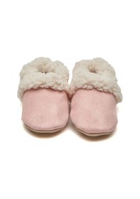 Resim Suni Yünlü Peluş Pembe Süet Kaydırmaz Taban Patik Pembe 