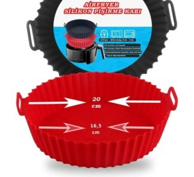 Resim Holly Home 2 Parça Pratik Silikon Airfryer Pişirme Kağıdı Siyah/kırmızı Yonca Fırın Mikrodalga Kalıbı Hh 