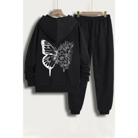 Resim Trendypassion Unisex Drawing Butterflies Sırt Baskılı Eşofman Takımı 