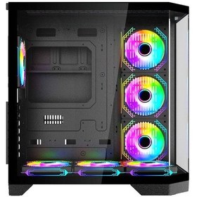 Resim Gm Game Master F-7 Edge 7x Argb Pwm Fan Siyah Atx Akvaryum Gaming Kasa Oyuncu Kasası 