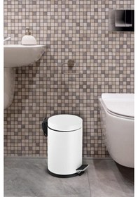 Resim 12 Lt Pedallı Çöp Kovası Beyaz 