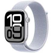 Resim Apple Watch Series 10 GPS 46mm Gümüş Alüminyum Kasa ve Bulut Mavisi Spor Loop Apple