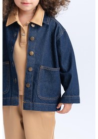 Resim Oliven The Kid Oliventhekid Unisex Cepli Koyu Yıkama Kot Ceket Mavi Mavi 
