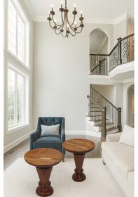 Resim 2 Li Doğal Masif Ahşap Yan Sehpa Seti Fındık Renk Zigon Ve Fiskos Model Kahverengi 