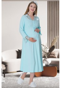 Resim Mecit Pijama Lohusasepeti 5312 Dantel Yaka Lohusa Gecelik 001 