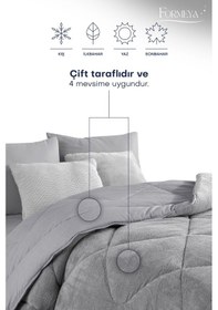 Resim Formeya Battal Boy Lüx Welsoft Çift Taraflı Yorgan - Gri 