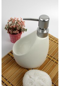Resim Stonware Sıvı Sabunluk Beyaz Süngerlik Bölmeli 500ml 