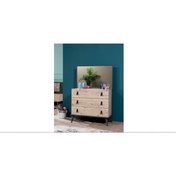 Resim BENGİ TİCARET Şifonyer Urlu 14533 Rodi Soho Model Üç Çekmece Aynalı Kalite Suntalam Yüksek Ayak 