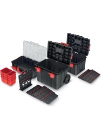Resim Kistenberg Modular Solution 3'lü Set KMSS553585B Modüler Çözüm 3 Parçalı Tekerlekli Alet Kutusu Seti 