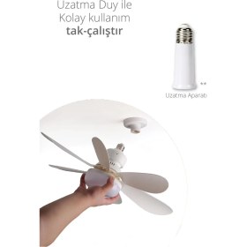 Resim Kiwi Tavan Tipi Vantilatör 52 cm Sessiz Çalışma Özelliği ile Uzaktan Kumandalı Beyaz Fan 