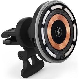 Resim 15w Hızlı Manyetik Araç İçi Metal Magsafe Kablosuz Şarj Standı Ve Telefon Tutucu Copper Diğer 