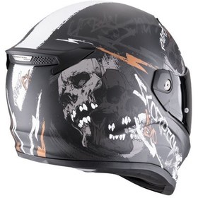 Resim Scorpion Covert Fx Skullz Kapalı Motosiklet Kaskı Mat Siyah Gri Altın Mat Siyah - Gri 