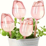 Resim 6 adet Plastik Pembe Lale Bitki Sulama Topları, Dar Çıkış Tasarımı, Daha Uzun Süreli Damlama İçin Uygun, Kapalı ve Açık Alan Bitkileri İçin Uygun 