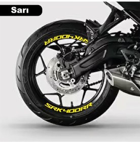 Resim Rks Qj Motor Srk 400rr Motosiklet Jant İçi Sticker Etiket Modeli Sarı 