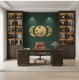 Resim Üçlü Ay Metal Duvar Tablosu Uzay Temalı Duvar Dekoru 