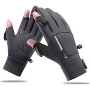 Resim Ranyeek M Beden Gri Motor/sıçak Eldiven: Isı Verici, Rüzgar & Su Geçirmez Dokunmatik Ekran Uyumlu 1 Çift 