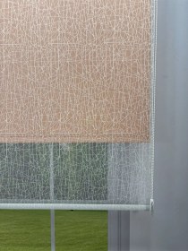 Resim Olympos Serisi Kırçıl Desenli Çift Mekanizmalı Beyaz Tül Turuncu Stor Perde Turuncu 