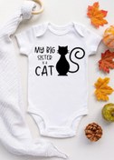 Resim Limon Unisex Bebek Beyaz Sister Cat Çıtçıtlı Body 